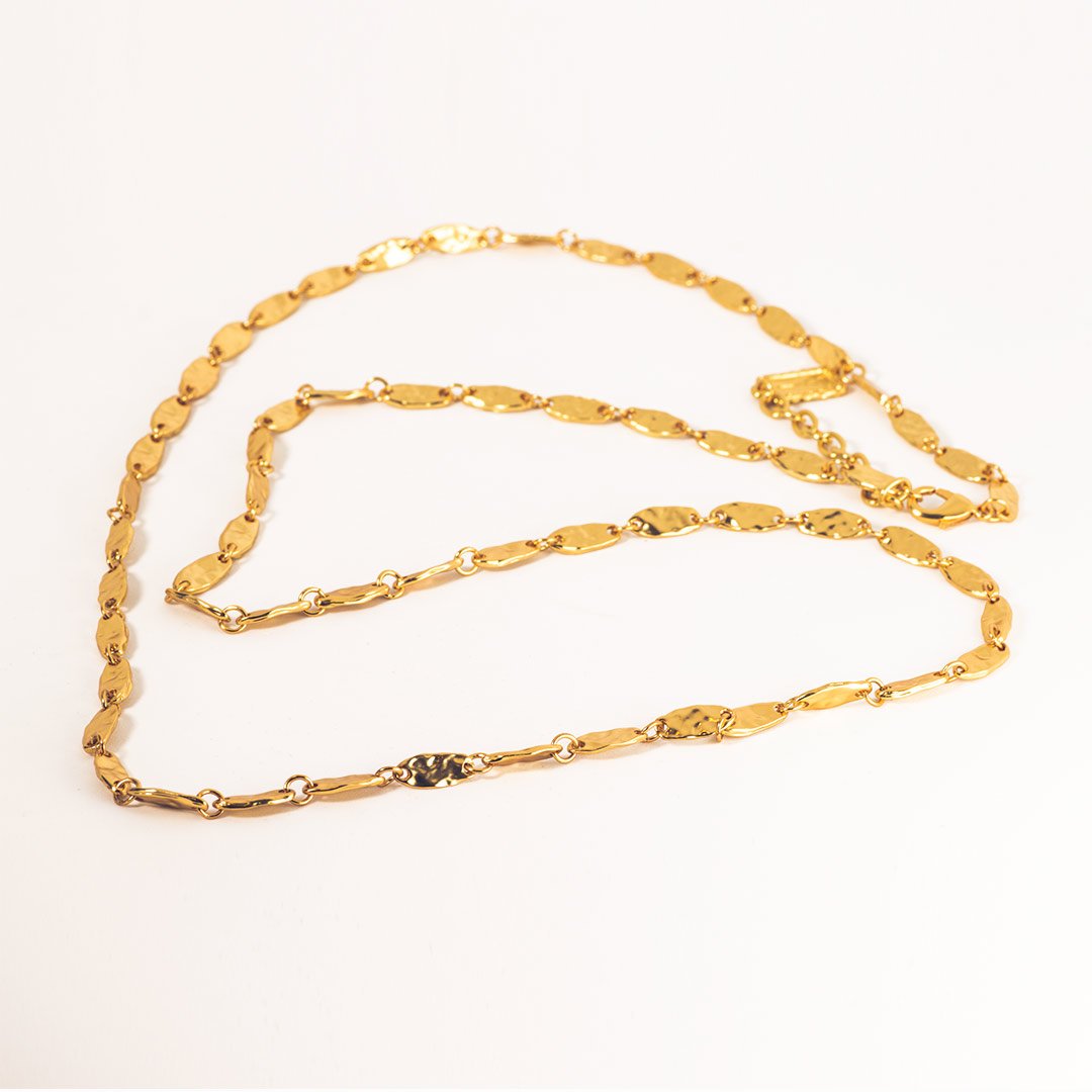 Textured link long chain Necklace - Horizon Bliss