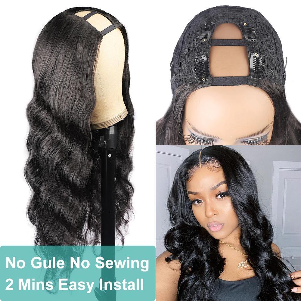 U Part Wig Body Wave Human Hair Wigs For Black Women Brazilian Remy Ha - Horizon Bliss