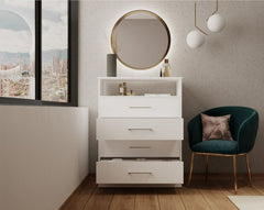 Dresser Atlanta, Four Drawers, White Finish - Horizon Bliss