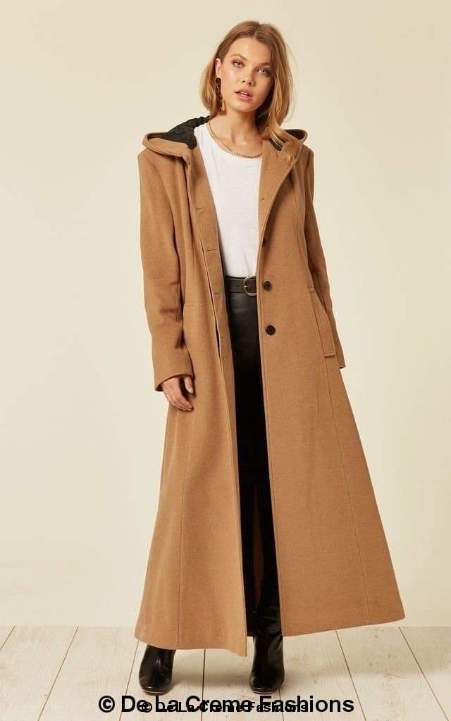 Oversized Wool Blend Hooded Long Coat (1716) - Horizon Bliss