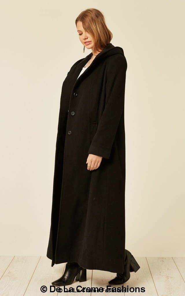 Oversized Wool Blend Hooded Long Coat (1716) - Horizon Bliss