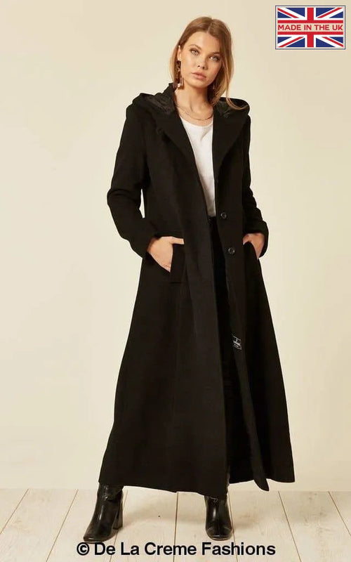 Oversized Wool Blend Hooded Long Coat (1716) - Horizon Bliss