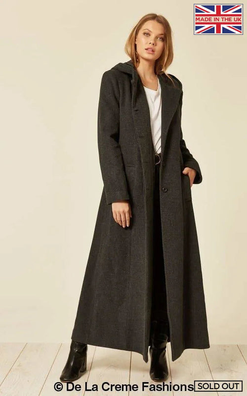 Oversized Wool Blend Hooded Long Coat (1716) - Horizon Bliss