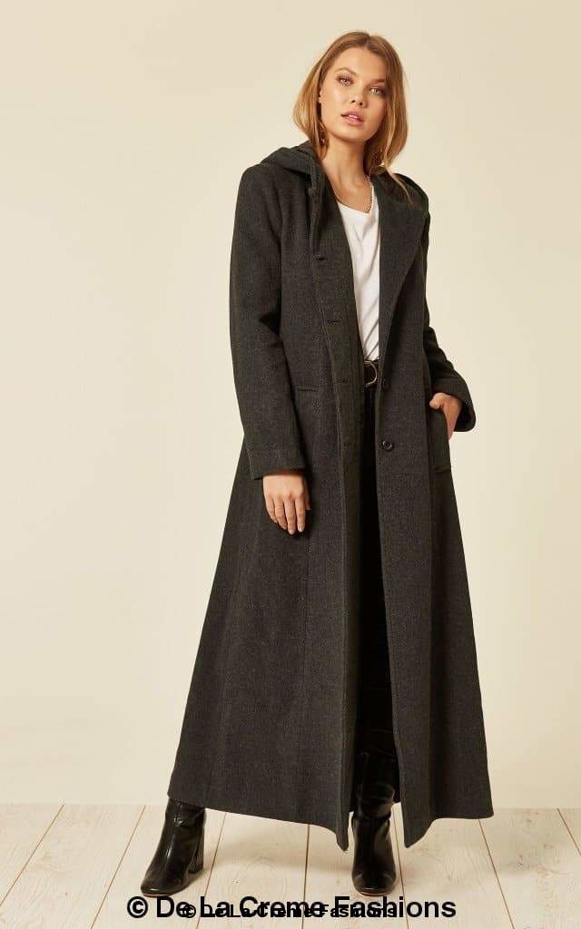 Oversized Wool Blend Hooded Long Coat (1716) - Horizon Bliss