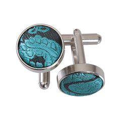 Paisley Cufflinks - Teal