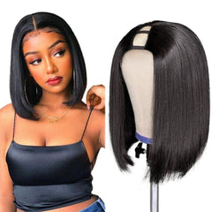 Short Bob U Part Wig Human Hair Straight Brazilian Remy Glueless Wigs - Horizon Bliss