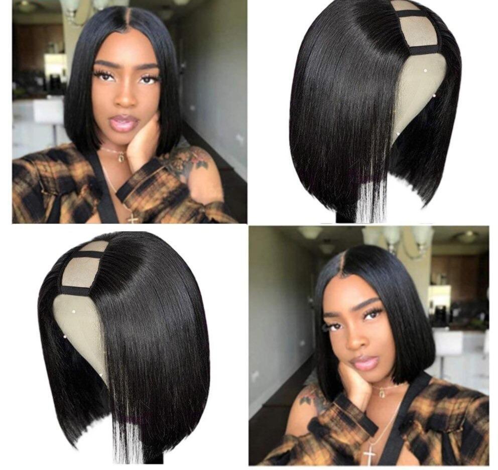 Short Bob U Part Wig Human Hair Straight Brazilian Remy Glueless Wigs - Horizon Bliss