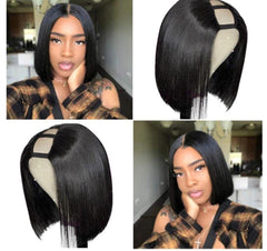 Short Bob U Part Wig Human Hair Straight Brazilian Remy Glueless Wigs - Horizon Bliss