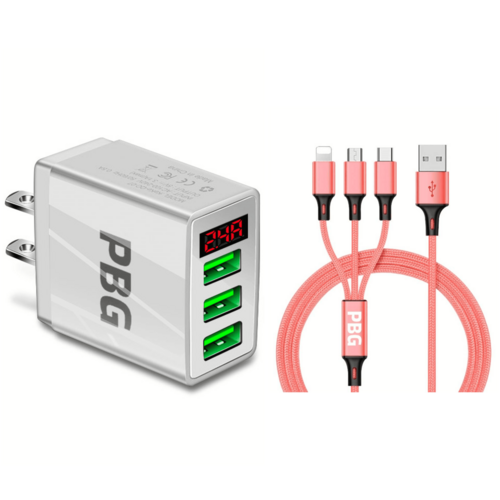 PBG 3-in-1 Fast Charging Cable with LED Display Wall Charger - Horizon Bliss