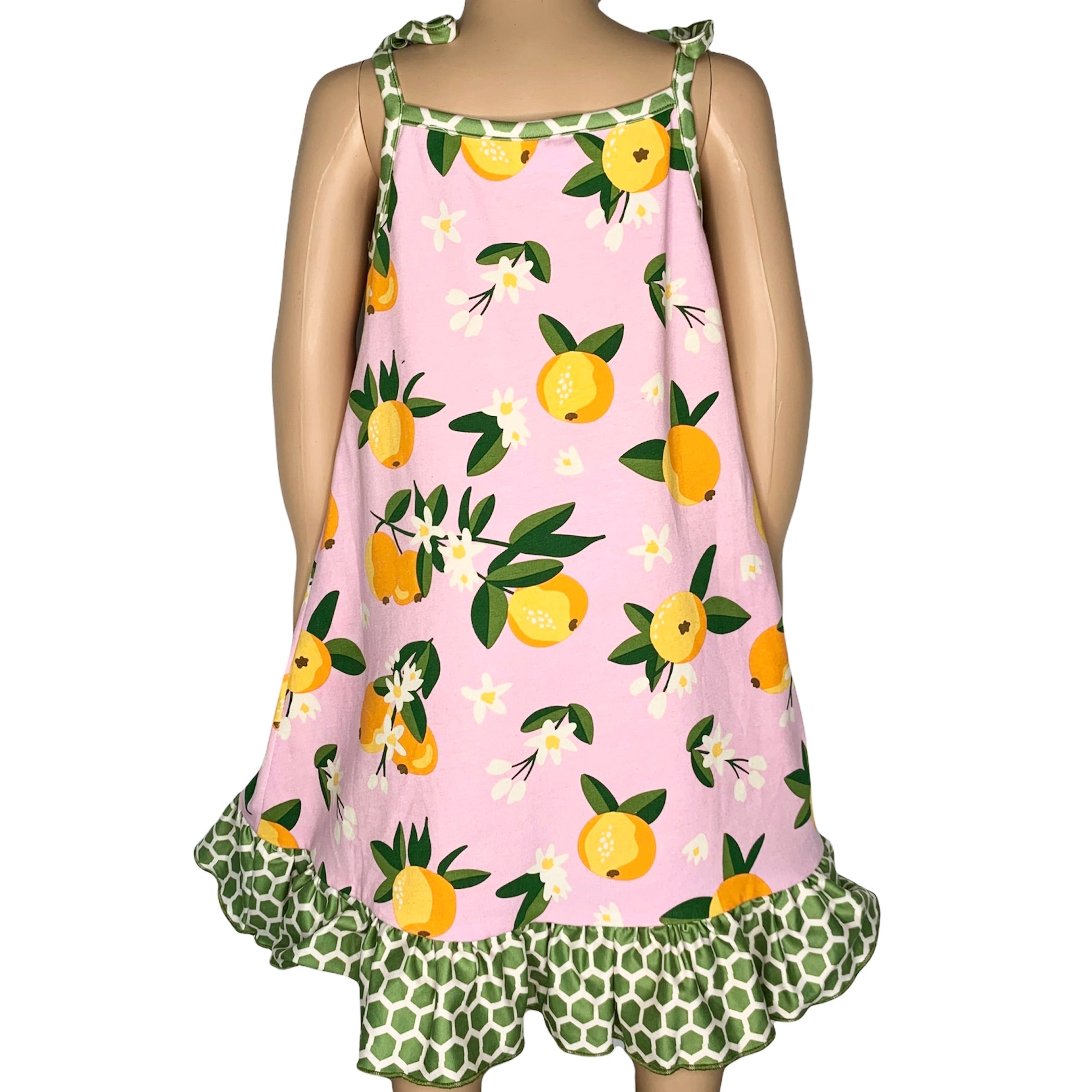 AnnLoren Big Little Girls Pretty as a Peach Pink Spaghetti Strap Dress - Horizon Bliss