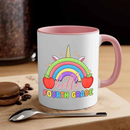 Hello 4th Grade Unicorn Rainbow 14#- 4th grade-Mug / Coffee Cup