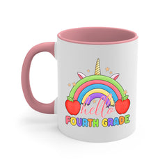 Hello 4th Grade Unicorn Rainbow 14#- 4th grade-Mug / Coffee Cup