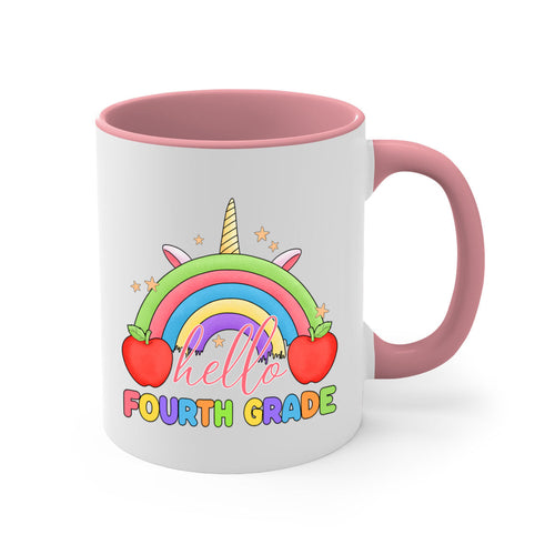 Hello 4th Grade Unicorn Rainbow 14#- 4th grade-Mug / Coffee Cup