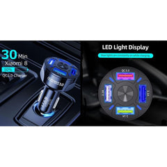 2 PACK PBG LED 4 Port Rapid Car Charger - Charges 4 Devices at once! - Horizon Bliss