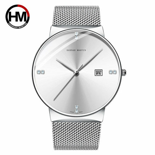 Men Watches Fashion Quartz Watch Casual Steel Mesh Steel Waterproof - Horizon Bliss