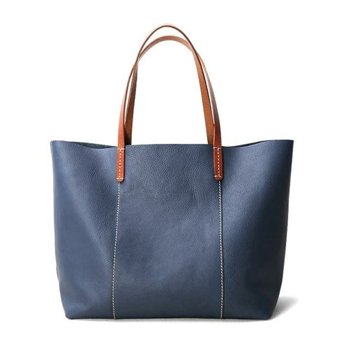 Genuine Leather Simple Tote