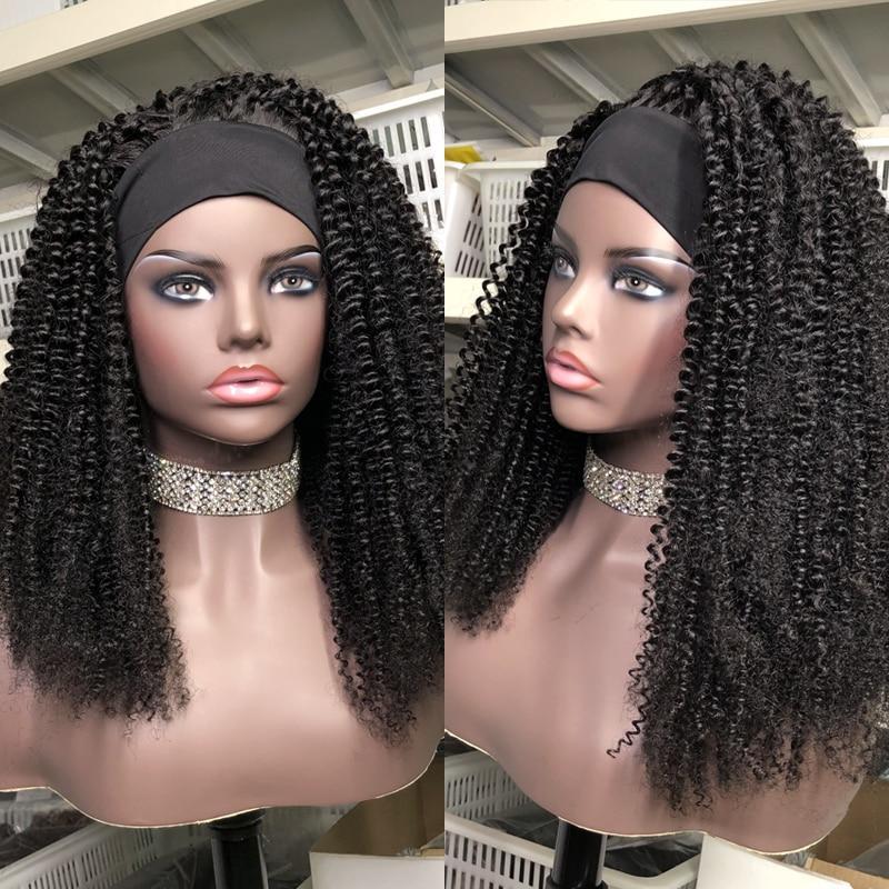 Headband Wig Afro Kinky Curly Human Hair Scarf Wig No GLUE Easy Wear - Horizon Bliss