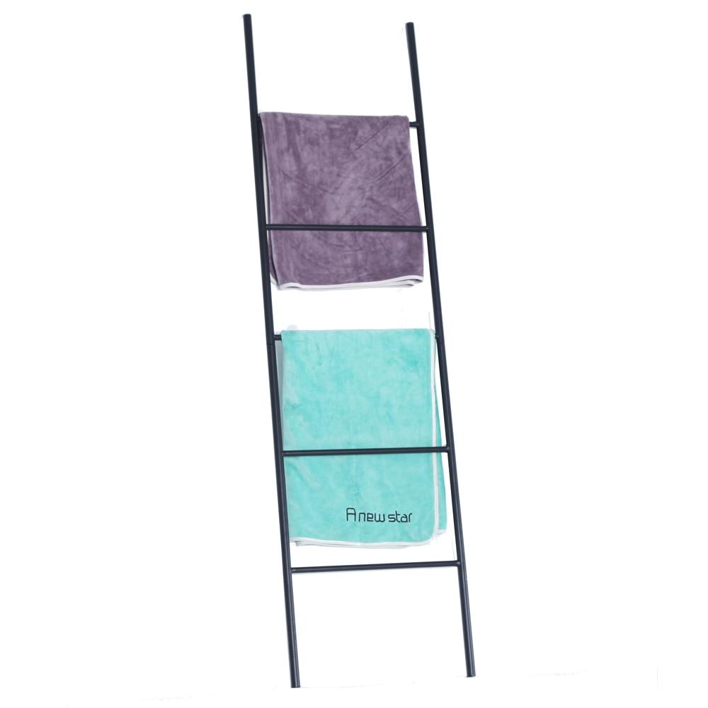 Rustic Decorative Metal Leaning Ladder Rack - Towel Drying and Display