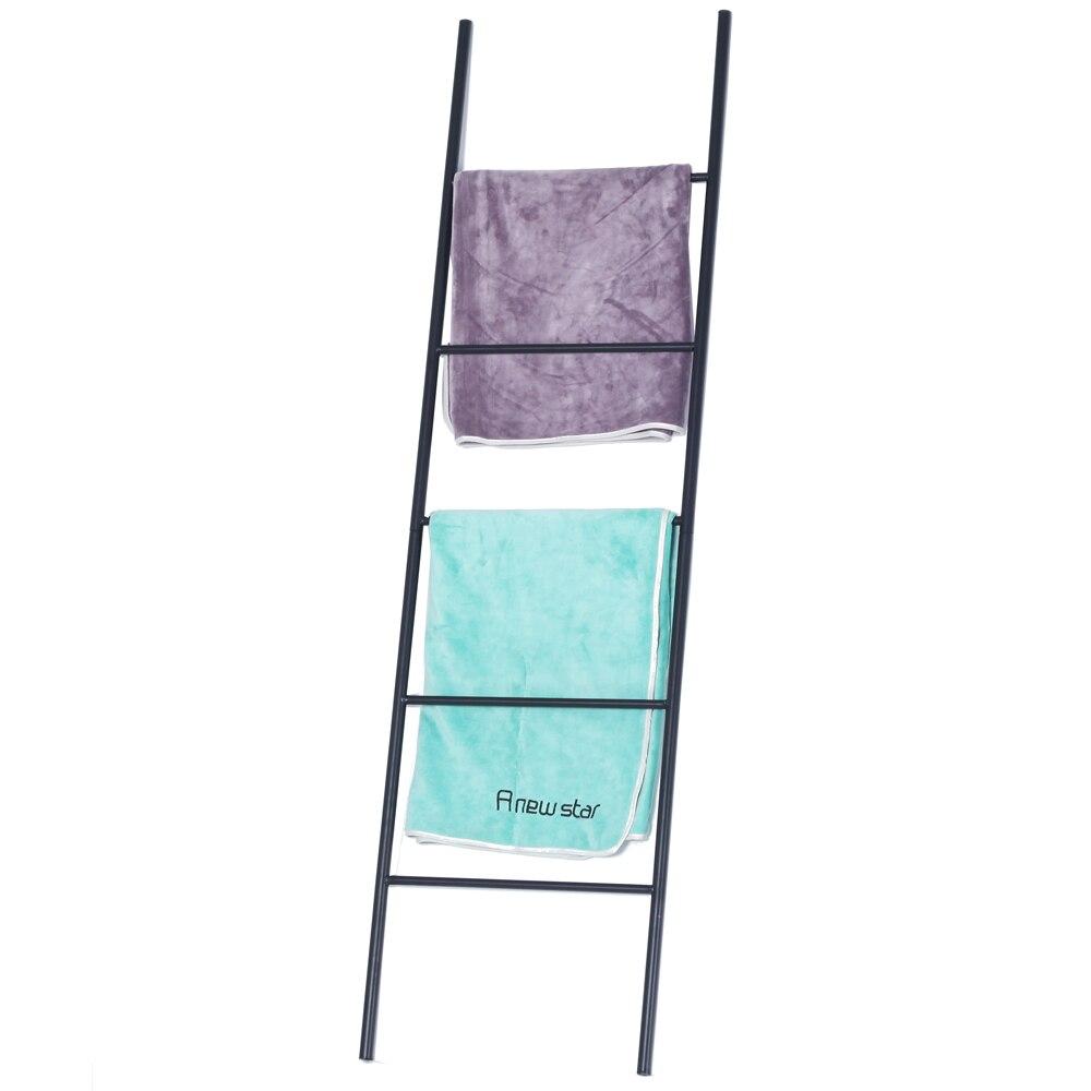 Rustic Decorative Metal Leaning Ladder Rack - Towel Drying and Display