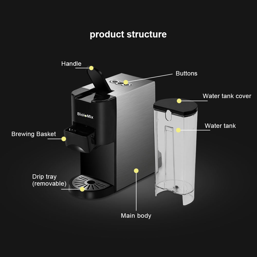 3 in 1 Espresso Coffee Machine 19Bar 1450W Multiple Capsule Coffee - Horizon Bliss