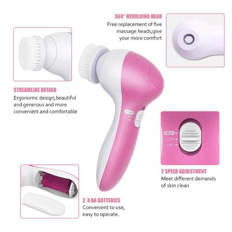 5 in 1 Face Massage Cleansing Brush Set - Horizon Bliss