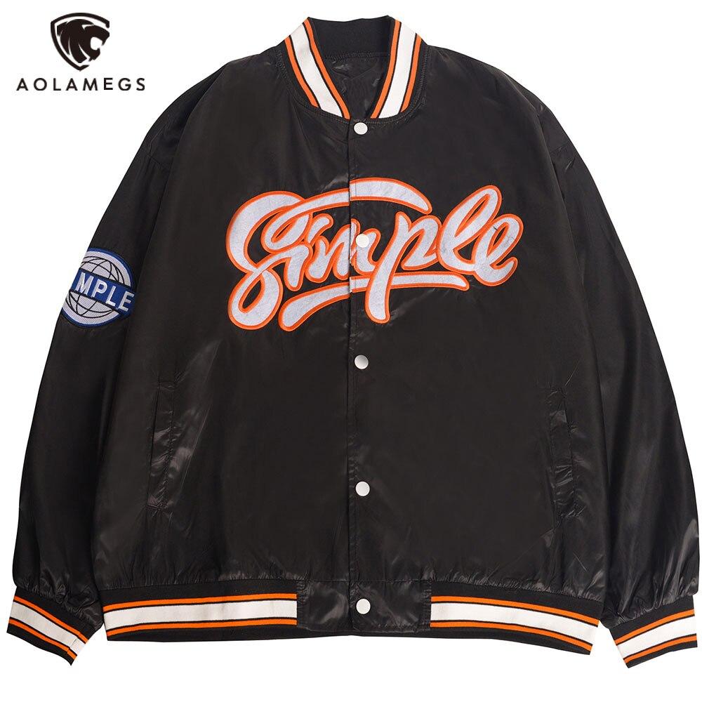 Baseball Jacket Men Letter Embroidery Patch Bomber Coats Autumn - Horizon Bliss