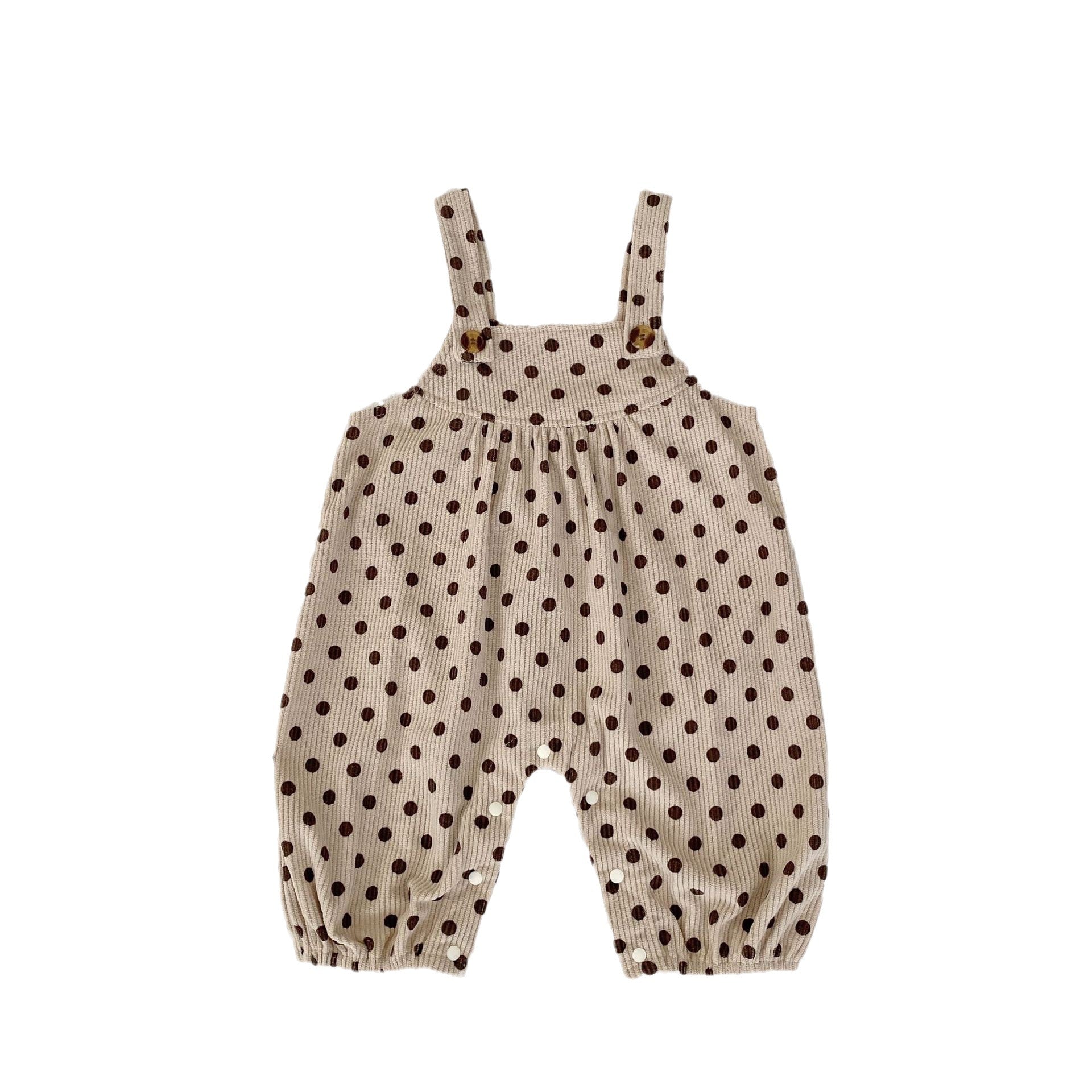 Polka Dot Overalls With Solid Color Shirts Sets