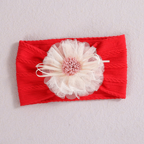 Baby Lace Floral Elastic Cotton Headband