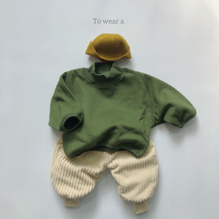 Baby Solid Color Corduroy Fabric Thickened Winter Pants