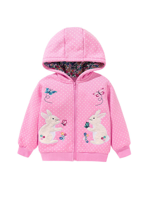 Arrival Baby Kids Girls Rabbits Cartoon Zipper Front Design Thick