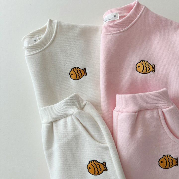 Autumn Baby Kids Unisex Casual Cute Fish Logo Long Sleeves Pullover