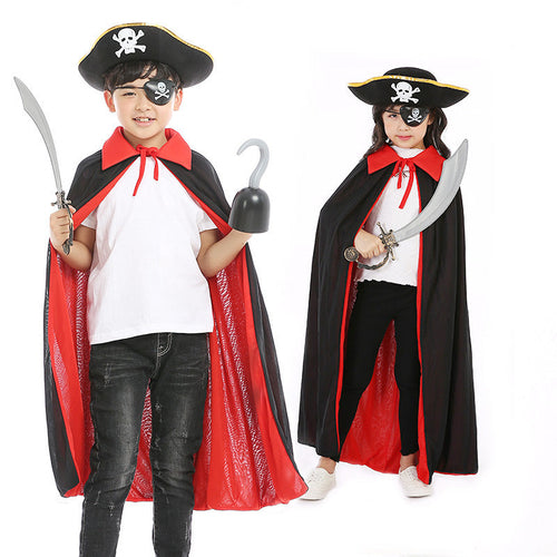 Halloween Pirate Cape Hats 3-Piece Sets Ghost Festival Cosplay