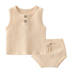 Baby Soft Cotton Sleeveless Vest With Shorts Sets