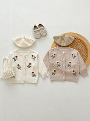 Autumn New Arrival Baby Kids Girls Comfortable Flowers Embroiedery