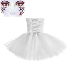 Children Girls’ Halloween Costume Set: Sleeveless Cosplay Tulle Dress