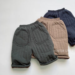 Baby Solid Color Cotton Quilted Winter Pants Outfits