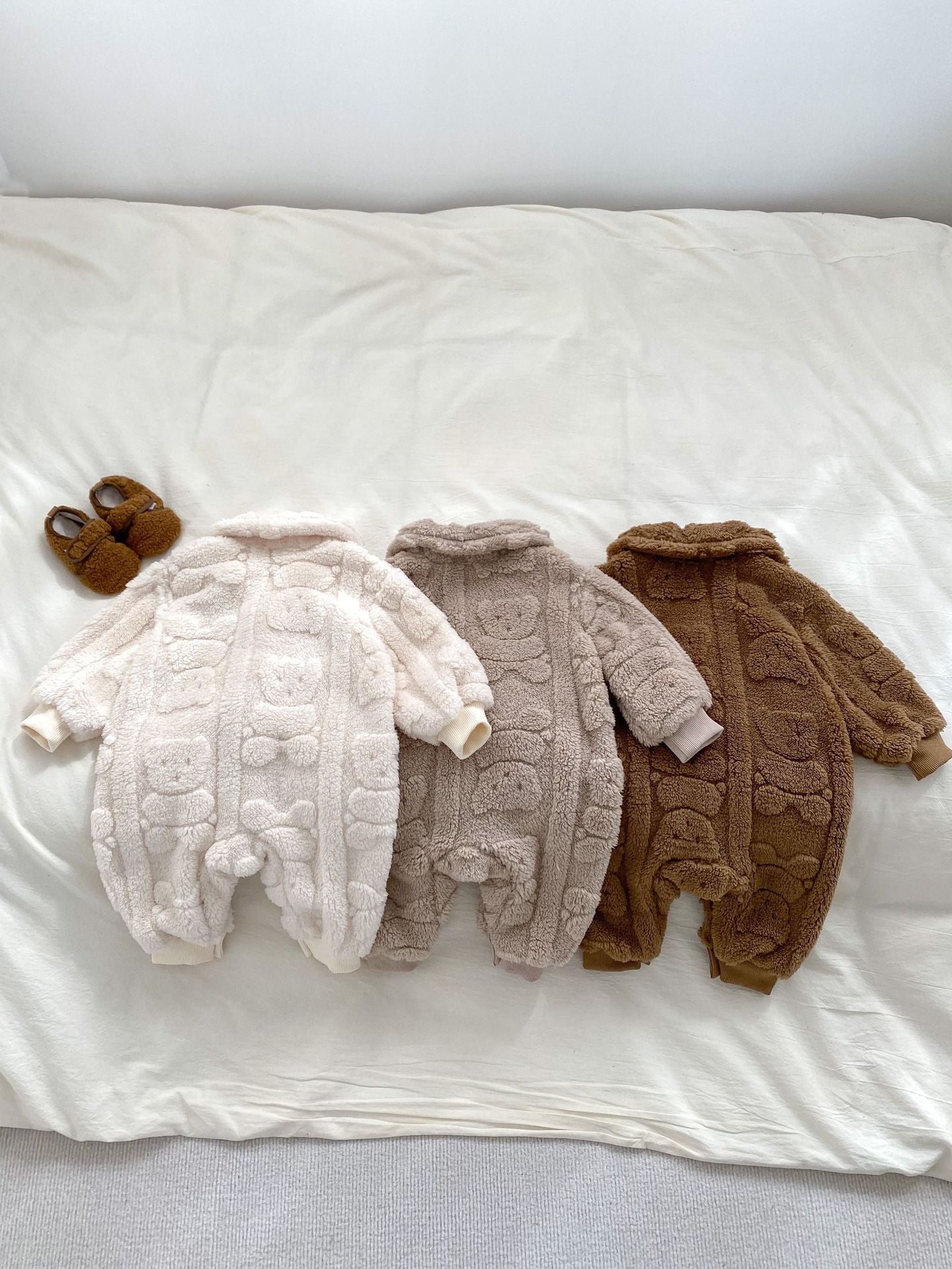 Winter Infant Baby Lovely Teddy Bear Cartoon Pattern Turndown Collar