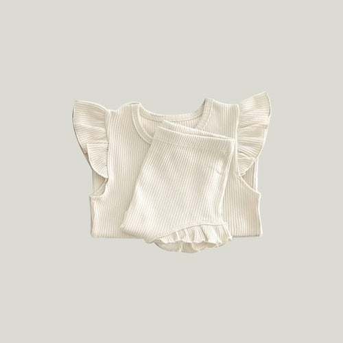 Baby Solid Color Crewneck Tops Sets