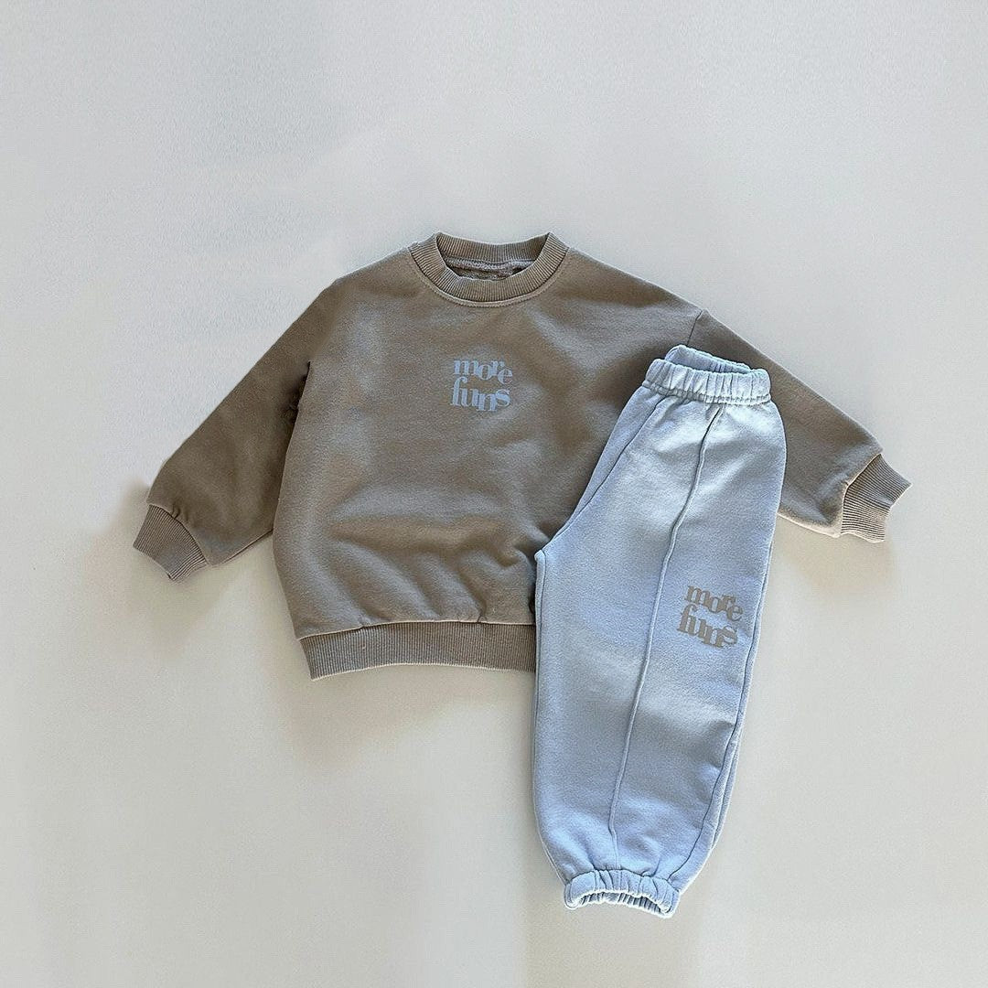 Autumn Baby Kids Unisex Casual Letter Pattern Pullover and Pants