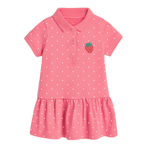 Girls’ Clothing: Collar Flip Cartoon Children’s Polo Dress - Horizon Bliss