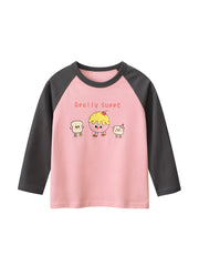 Autumn New Arrival Kids Girls Animals Cartoon and Letters Print Crew