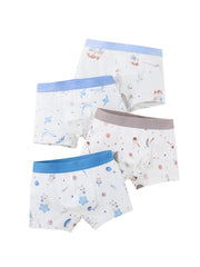 Boys’ Cartoon Pattern Printed Boxer Shorts Breathable Underwear Set