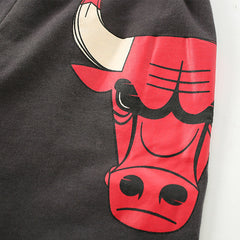 Hot Selling High Quality Boys’ Grey Soft Cotton Fierce Bull Pattern