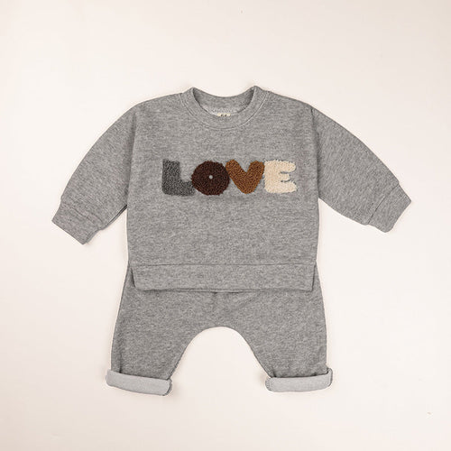 Baby LOVE Graphic Hoodies Combo Pants Kids Valentine’s Day Sets