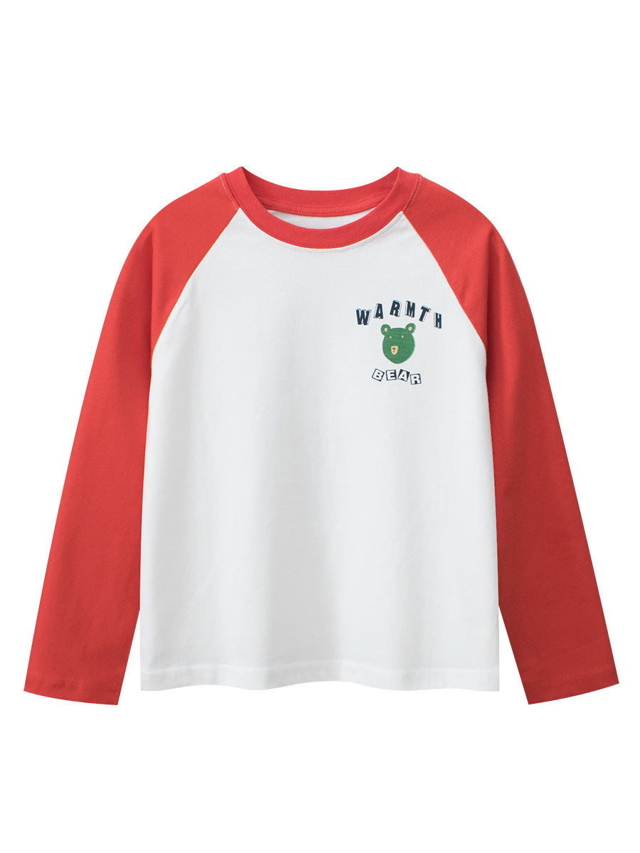 Autumn New Arrival Kids Cartoon Print Crew Neck Long Sleeves Color