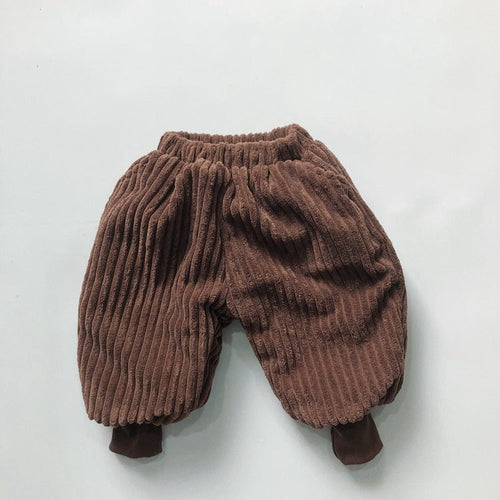 Baby Solid Color Corduroy Fabric Thickened Winter Pants