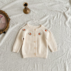 Autumn New Arrival Baby Kids Girls Comfortable Flowers Embroiedery