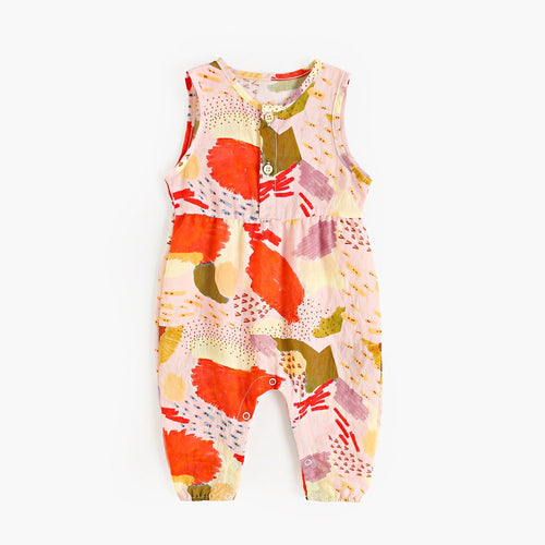 Summer Baby Girls New Arrival Colorful Pattern Sleeveless V Neck