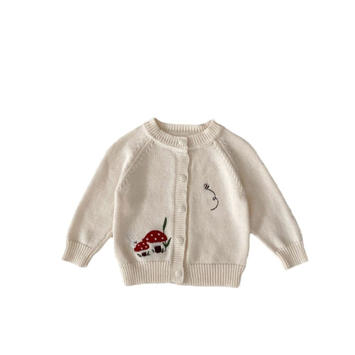 Autumn New Arrival Baby Kids Unisex Comfortable Mushrooms Embroiedery