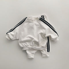 Autumn Baby Kids Unisex Casual Striped Long Sleeves Pullover and Pants